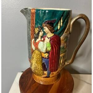 Beswick England “Romeo & Juliet” 1214 Pitcher – Large Hand-Painted Jug – As is